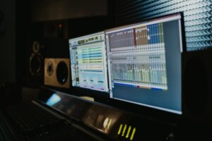 A recording studio system. 